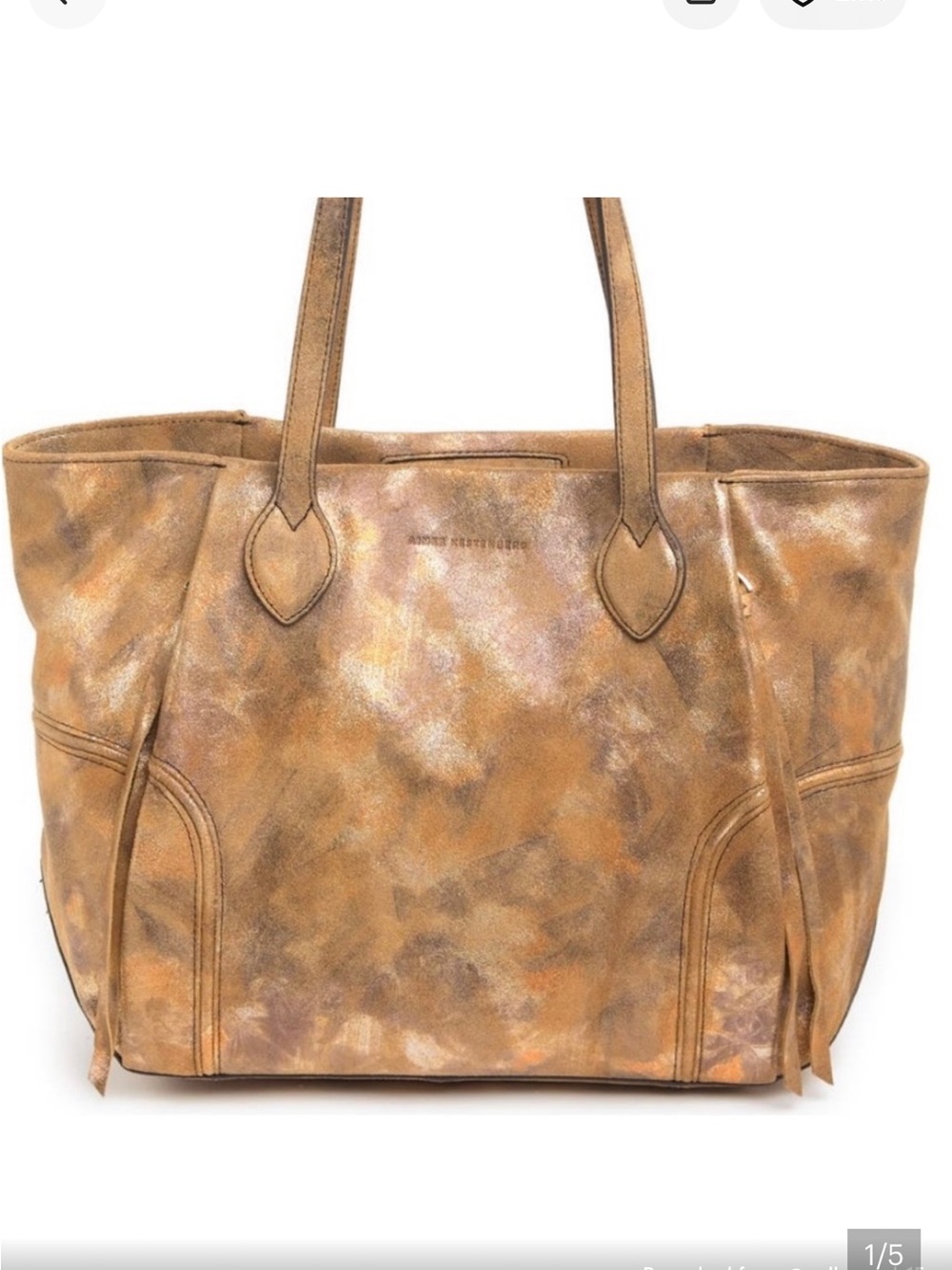 Aimee Kestenberg Gold Metallic Chelsea Leather Tote Bag